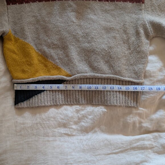 Lush Crop Mock Neck Sweater Colorblock - Picture 6 of 8